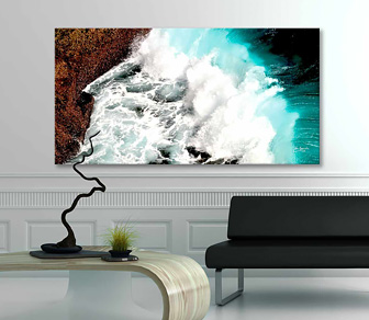 Aerial photography of the wild natural rocky coastline that is Albany's The Gap - available in a selection of canvas sizes.